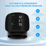 Rechargeable Wrist Blood Pressure Monitor – Digital BP Machine with Large LED Display & Voice Broadcast